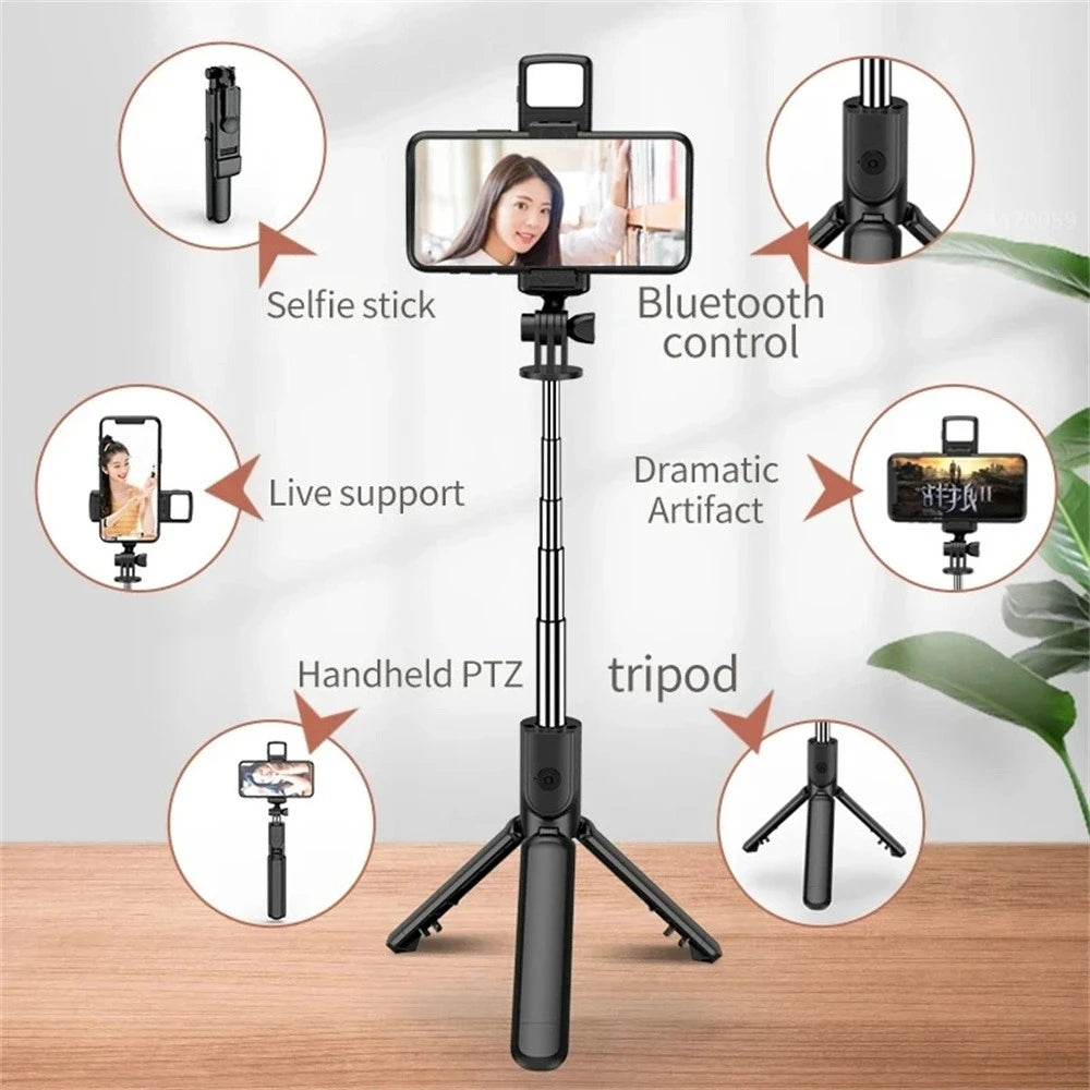 F2 10 Mobile Phone Live Holder Smartphone Retractable Wireless Live Broadcast Stand Dimmable Selfie Stick LED Fill Light Video