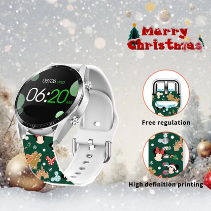 20mm Mich Christmas 1 Printed Strap for Samsung Galaxy Watch 7/6/5/4 40mm 44mm Band Replaceable Bracelet 22mm for Xiaomi Amazfit