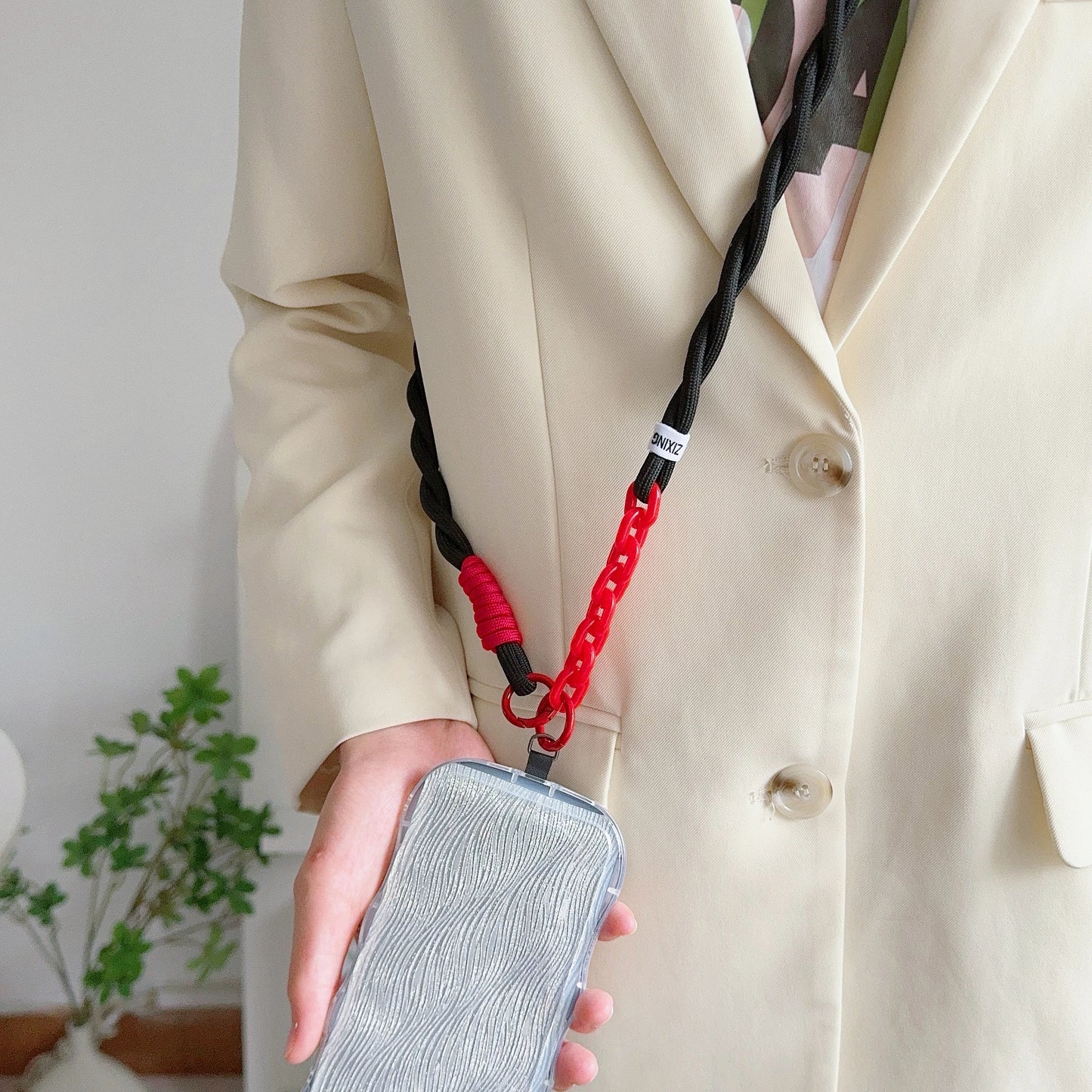 Cute and Durable Acrylic Crossbody Phone Lanyard with Diameter Adjustable Outdoor Universal Case, Anti-Lost Neck Cord, Wrist Strap, and Card Holder for Keys and ID