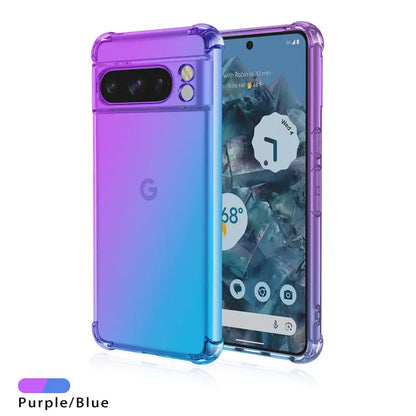 Gradient Airbag TPU Case for Google Pixel 10 9 Pro XL 9A 8A 8 Pro 7A 7 6A 5G Protective Shockproof Cover Fundas Coque Capa
