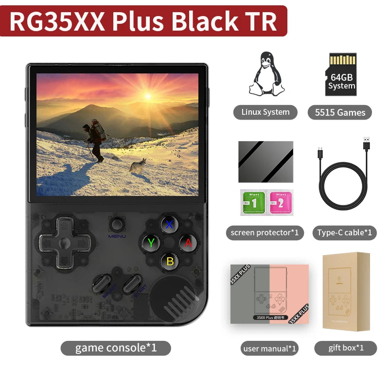 ANBERNIC RG35XX Plus/RG35XX Retro Handheld Game Console 3.5″ IPS Screen Linux Portable Video Game Player Support HD-M-I TV Output