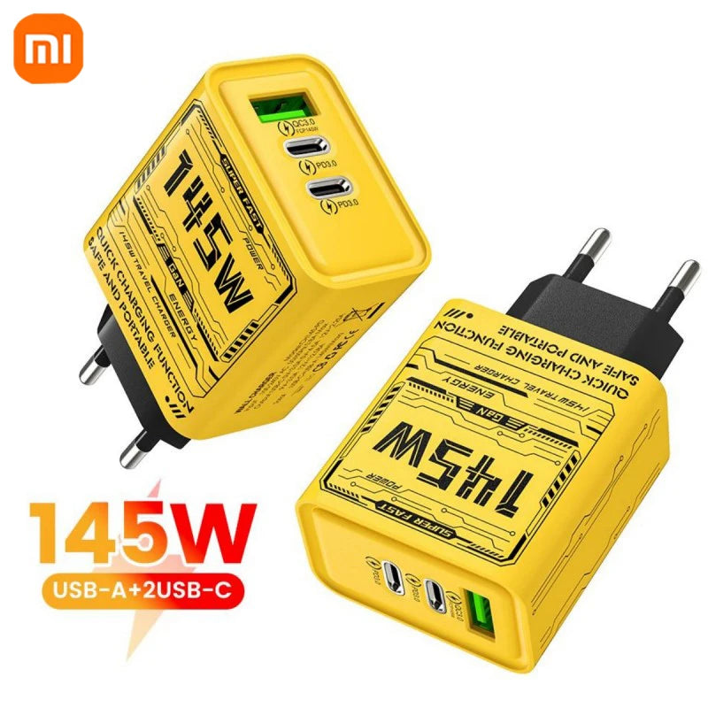 Xiaomi 145W Ultra Fast Charging 3-Ports PD USB Mobile Phones Charger EU/US/UK Plug Wall Adapter For iPhone Samsung Huawei NEW