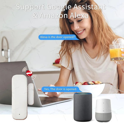 Tuya Zigbee Door Sensor Window Contact Sensor Smart Home Open Closed Detector Alarm Security Protection For Smart Life Z2M
