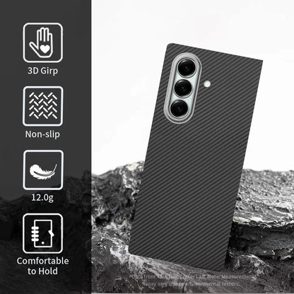 For samsung galaxy z trifold aramid case 600d kevlar carbon aramid fiber fabric thin hard cover magnetic balck Slim light premiu