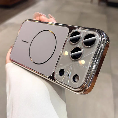 For iPhone 17 Pro Max Magsafe Case AG Matte Back Plating Bumper Cover for iPhone 13 14 15 16 Pro Max 17Pro Laser Pattern Cases