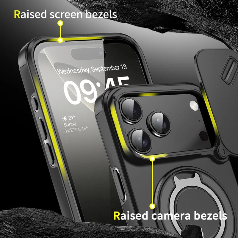 Armor Shockproof Magnetic Ring Stand Holder Case For iphone 17 Pro Max Camera Protection Cover For iphone17 Air