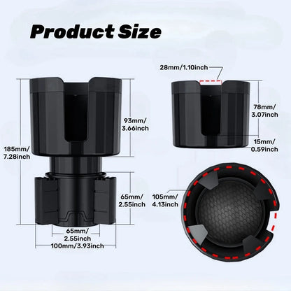 VIKEFON Upgraded Car Cup Holder Expander with Adjustable Base Stable Auto Bottle Support Universal for 6.5CM-10.5CM Cup Holder