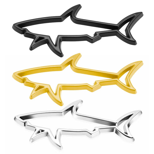 3D Metal Car Styling Sticker Hollow Shark Emblem Badge Decals Automobiles Motorcycle Car Label Scratch Sticker Universal