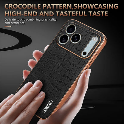 for iPhone 17 Pro Max 17 Pro Air Case 3D Crocodile Texture PU Leather Plating Bumper Full Camera Protector Soft Cover Shell