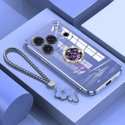 iphone17pro Case Luxury with Holder,Diamond Ring Case For iphone 17 Pro Max Air Shockproof Case iphone17 Cover with Lanyard