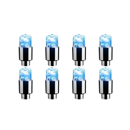 2/4/8Pcs Colorful LED Wheel Lights Car Tire Valve Caps Neon Light Universal Motorcycle Bicycle Valve Cover Auto Accessories