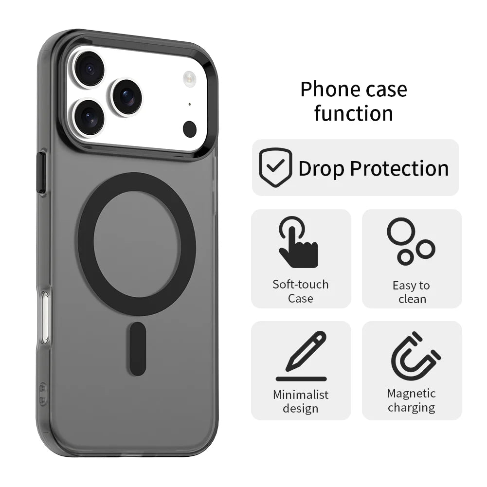 Magnetic Luxury Lens Protector Matte Candy Case For iphone 17 Pro Max iphone17 Air 5G For Magsafe Wireless Charger Cover