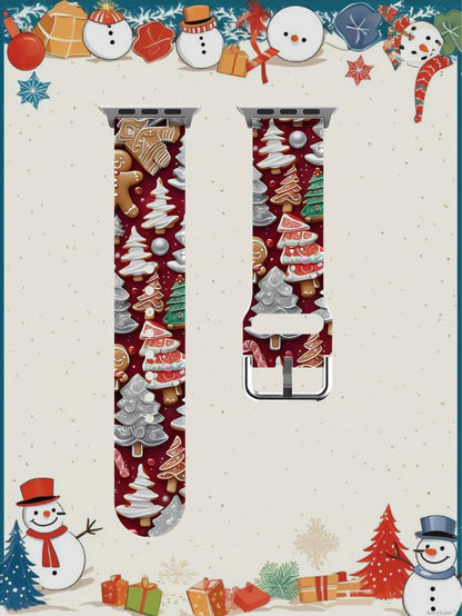 Silicone Strap For Apple Watch Band 45mm 44mm 40mm 41 42-38mm Christmas Bracelet iwatch Series 8 7 se 3-6 9 10 11 Ultra 2 49mm
