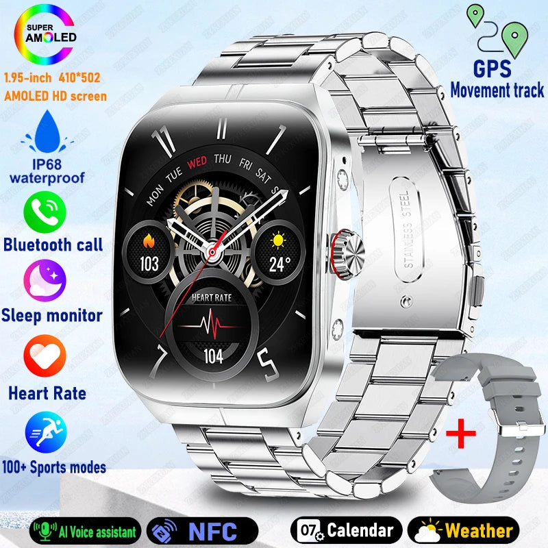 2025 New HD  AMOLED screen For OPPO Watch 4 Pro Sports Smart Watches Men GPS Track Waterproof Bluetooth Call NFC Smart Watch