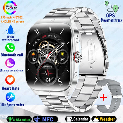 2025 New HD  AMOLED screen For OPPO Watch 4 Pro Sports Smart Watches Men GPS Track Waterproof Bluetooth Call NFC Smart Watch