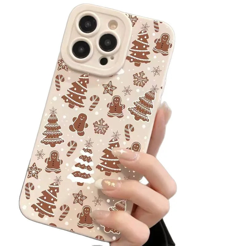 Christmas Tree Snowflakes Silicone Phone Case For IPhone 17 Air 16 15 14 Plus 11 12 13 14 Pro Max 12 13 Protective Cover Case