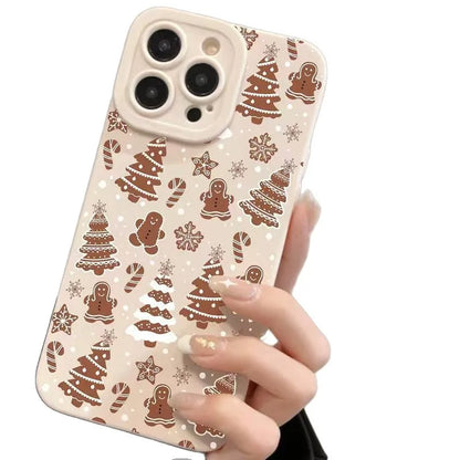 Christmas Tree Snowflakes Silicone Phone Case For IPhone 17 Air 16 15 14 Plus 11 12 13 14 Pro Max 12 13 Protective Cover Case