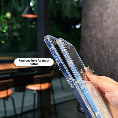 New original for Samsung Galaxy Z Flip7 foldable screen luxury feather gradient back cover anti-drop magnetic mobile phone case.