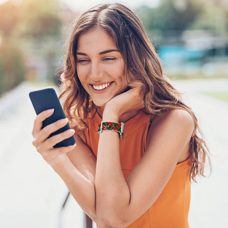 Christmas NEW year band For Apple Watch bands 41/42/44/45/46/49mm Holidays Xmas Santa Strap for iWatch Series Ultra SE 11 10 9 8