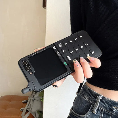 Case For Samsung Galaxy Z Flip 6 5 4 3 Z Fold 6 5 4 3 Retro Button Phone Pattern Shockproof Mobile Phone Case Cover