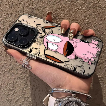 Courage Cowardly Dog Plating Case for Samsung Galaxy S24 S23 S22 S21 Ultra Plus FE Cover