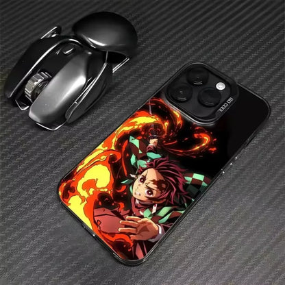 Matte Demon Slayers Anime Phone Case For IPhone 17 17 Air 17Pro 17 Pro Max 16 15 14 13 12 11 Plus 16E Cover Capa Anti-Knock