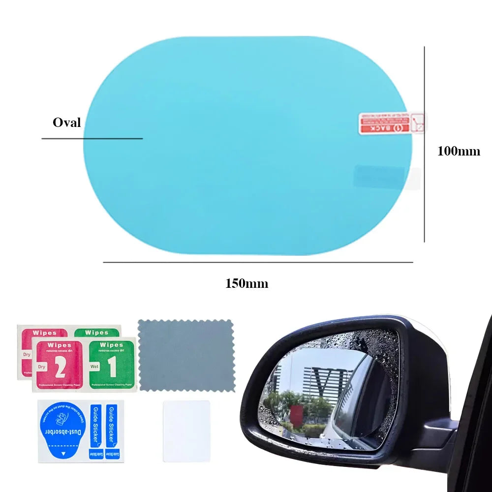 2/4pcs Car Rearview Mirror Film Side Window Rainproof Clear Film Anti Fog Window Mirror Protective Sticker for Car Accessories