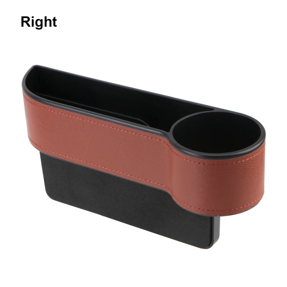 Car Organizer Auto Crevice Pocket Phone Bottle Cups Holder Seat Gap Leather Storage Box Car Accessories,USB Chargers Optional