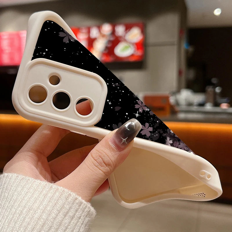 Cherry Blossom Silicone Case For Samsung Galaxy S25 Edge S24 S23 Ultra S24 FE A55 A15 A16 A35 A25 A53 A54 A56 5G TPU Phone Cover