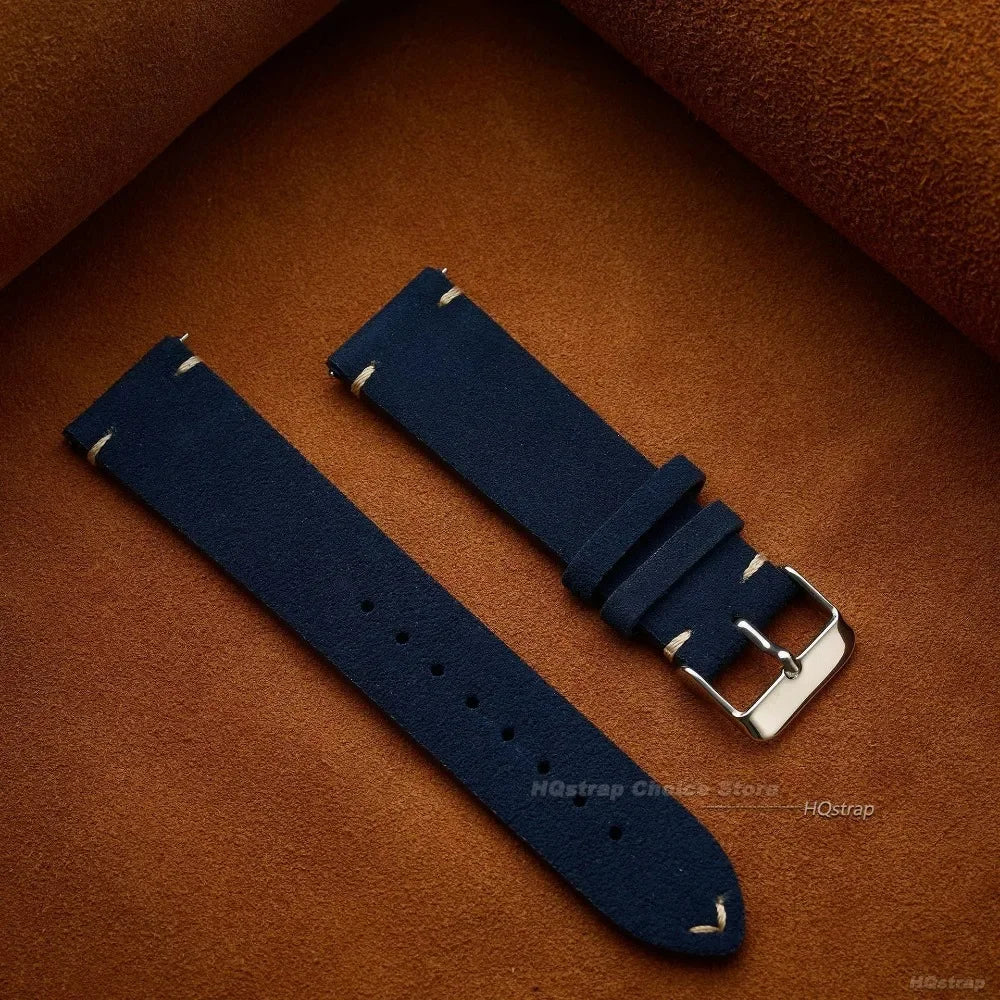 Quick Release Soft Suede Strap 22mm 18mm 20mm for Samsung Watch6 5/4/3 Calfskin Bracelet for Women Men Wristband Hand Sewn Band