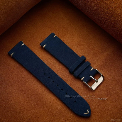 Quick Release Soft Suede Strap 22mm 18mm 20mm for Samsung Watch6 5/4/3 Calfskin Bracelet for Women Men Wristband Hand Sewn Band