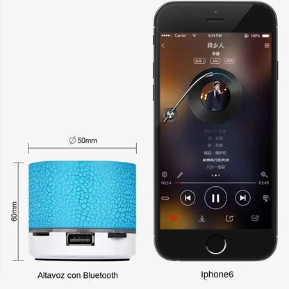 Mini Bluetooth Speaker Wireless Loudspeaker with LED Light - USB SD Card AUX Subwoofer Portable Sound Column for PC Mobile Phone