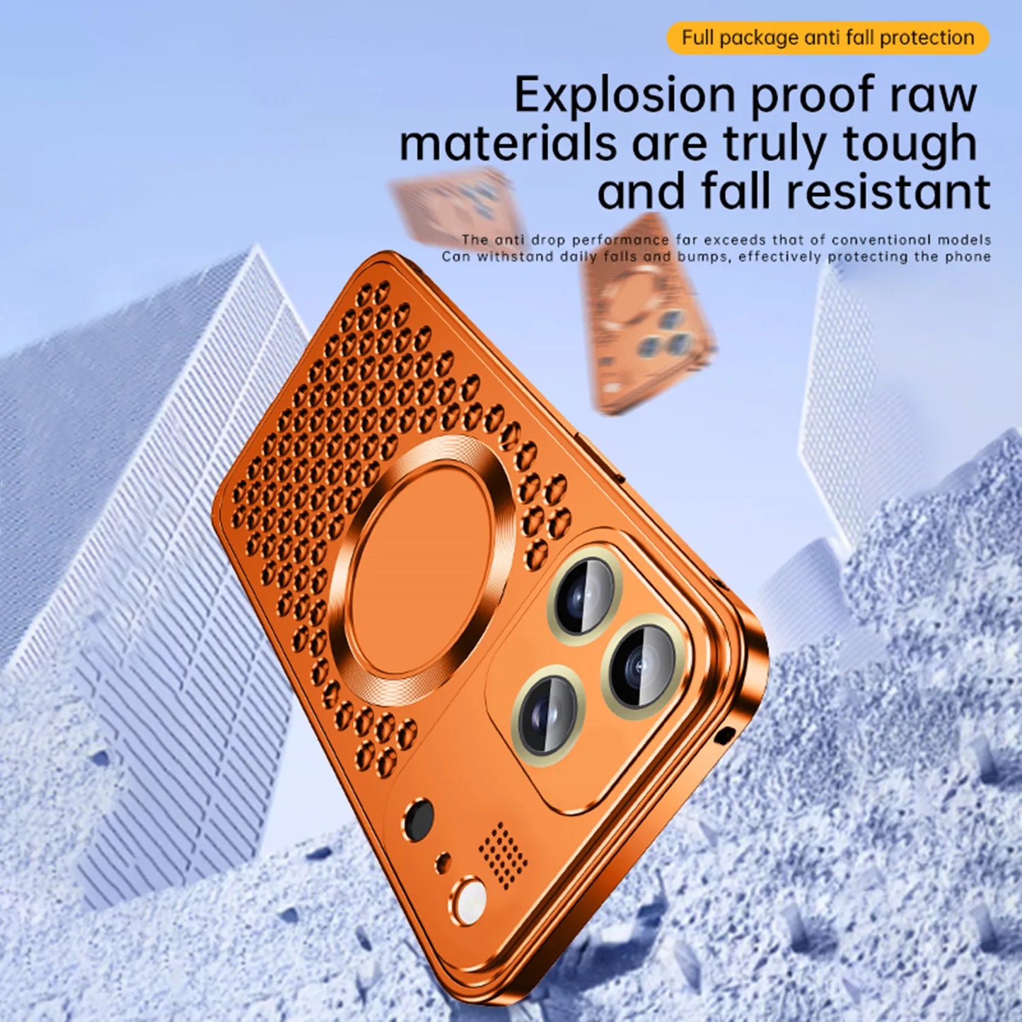 Aroma Metal Phone Case For iPhone 17 16 15 14 13 12 Pro Max Aluminum Alloy Heat Dissipation Anti-fall Lens Protect Magnetic Case