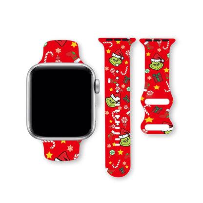 Christmas NEW year band For Apple Watch bands 41/42/44/45/46/49mm Holidays Xmas Santa Strap for iWatch Series Ultra SE 11 10 9 8
