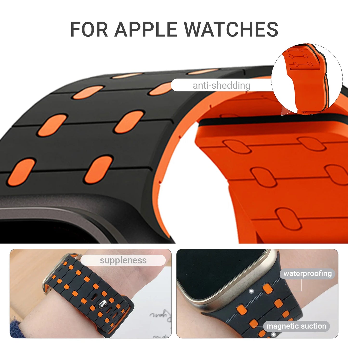 Silicone band For Apple watch Strap 46mm 45mm 41mm 44mm 49mm 40mm 38 42mm bracelet correa iwatch Series 10 9 8 7 6 5 3 SE Ultra