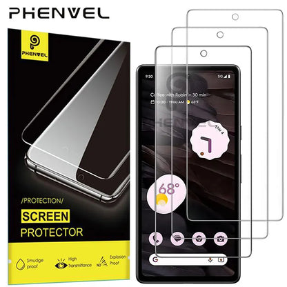 Full Clear Tempered Glass Screen Protector For Google Pixel 8 Pro 7A 6A 7 6 8A 9A 9 Pro XL Anti Shatter Protective Glass