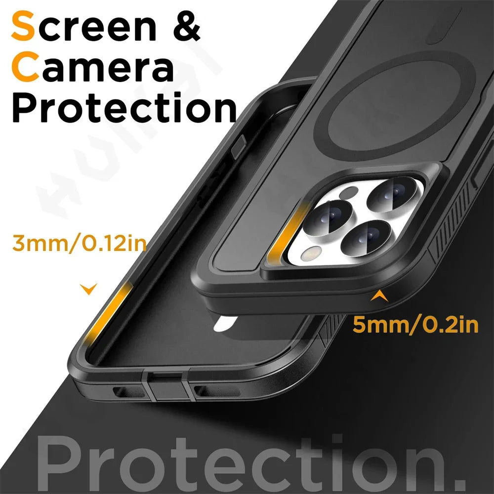 Case For iPhone 17 16 15 14 13 12 11 Pro XR Max Plus Heavy Duty Shockproof Anti-Scratch Rugged Protective with Kickstand Cover
