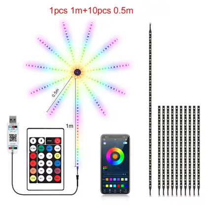 5V USB RGBlC Firework Strip Lights LED Bluetooth APP Control Smart Lamp Sync Music Bedroom Decor Dream Light LED Strip Light
