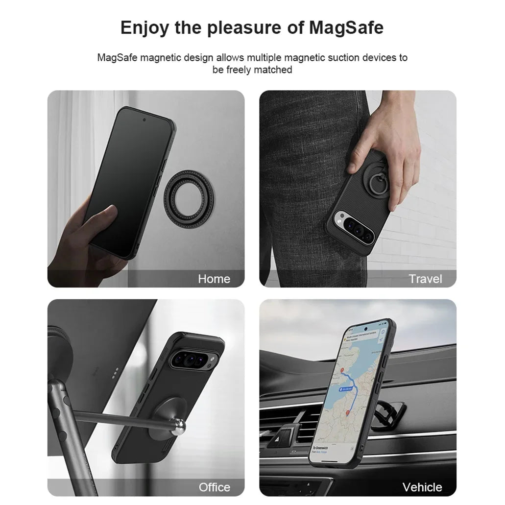 Nillkin For Google Pixel 9 Pro /9 Pro XL MagSafe Case Frosted Shield Pro Magnetic Case Soft TPU Frame PC Cover For Google Pixel9