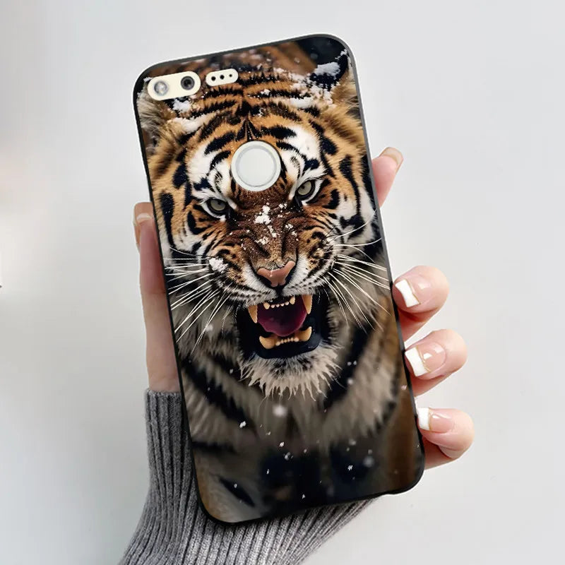 Case For Google Pixel 1 Soft Silicone Black Case For Google Pixel 1XL Elegant Style New Design Pattern Koi Dragon King Casing