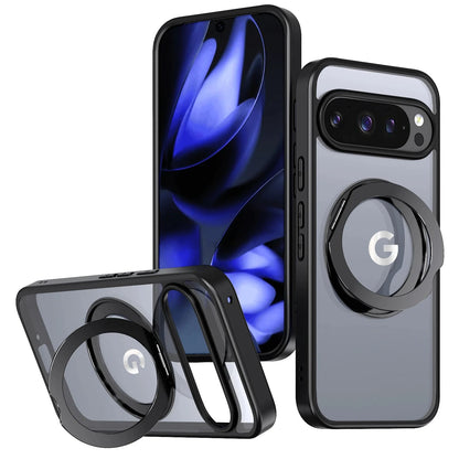 Heavy Armor Design Magnetic 360° Rotable Fold Bracket Case For Google Pixel 10A 9 A Pro XL PC+TPU Enhance Anti-drop Rugged Cover