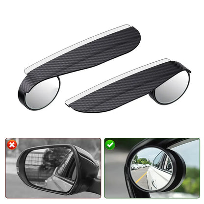 Car Rearview Blind Spot Mirror Rain Eyebrow Visor Carbon Fiber Car Rearview Side Snow Visor Rain Cover Car Mirror Accessories