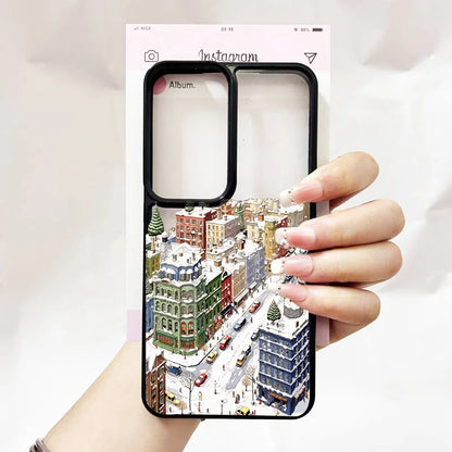 For Samsung Galaxy S25 Cute Winter Snow Case for Samsung S24 S25 S23 Ultra S 25 24 Plus Christmas Santa Claus Clear Phone Cover