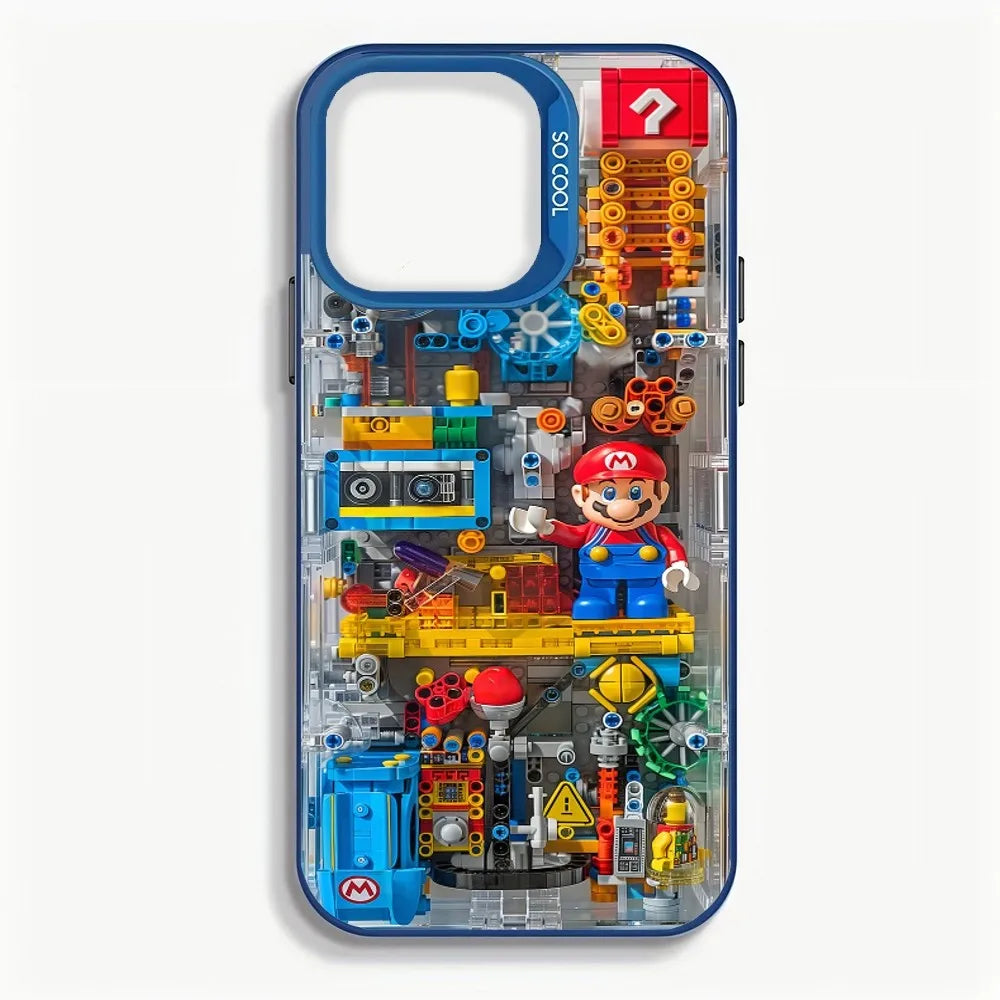 Super M-MarioS Bros Game Phone Case IMD Color Silver Shell For IPhone 16 15 14 13 12 11 Pro Max Plus
