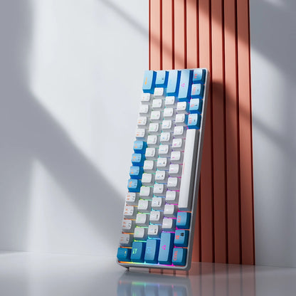 MUCAI MK61 USB Gaming Mechanical Keyboard Red Switch RGB Backlit Hot Swappable 61 Keys Wired Detachable Cable