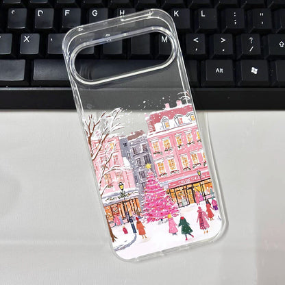 for Pixel 10 Cute Winter Snow Phone Case for Google Pixel 9 10 Pro XL 8 Pro 6 7 8 8A 5G Christmas Tree Graphic Clear Phone Cover