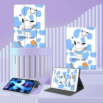 For Ipad 10th Generations Cartoon Pochacco Case 9th 8th 7th 10.2in Kawaii Silicone Soft Case Pro 11in Air4 5 Mini6 Tablet Case