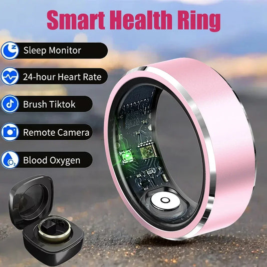 For HUAWEI XIAOMI SAMSUNG Smart Ring Men, Heart Rate Blood Oxygen Pressure Monitor Smartring for Women Sleep Fitness Tracker New - covers4phones
