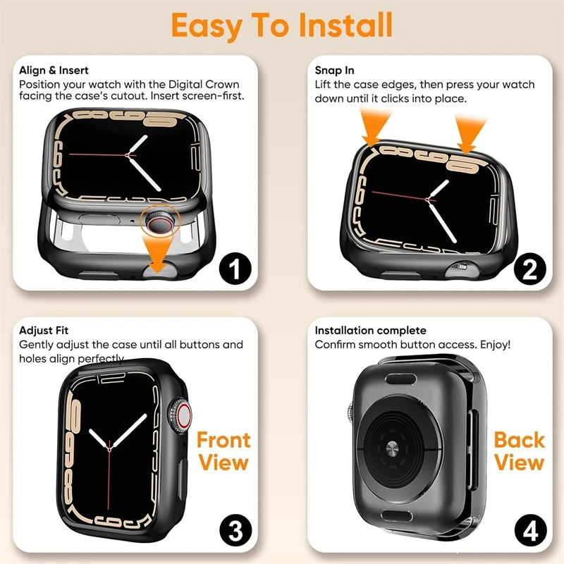 Soft Silicone Case For Apple Watch 46mm 44mm 45mm 40mm 41 49mm 38 42 mm Protection Shell Cover iWatch Series Ultra 10 9 8 7 SE 6