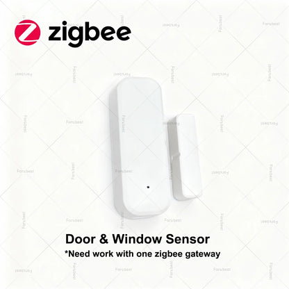 Tuya Zigbee Smart Door Sensor Contact Sensor Window Door Open Closed Detector Home Security Protection Device Works With Z2MQTT